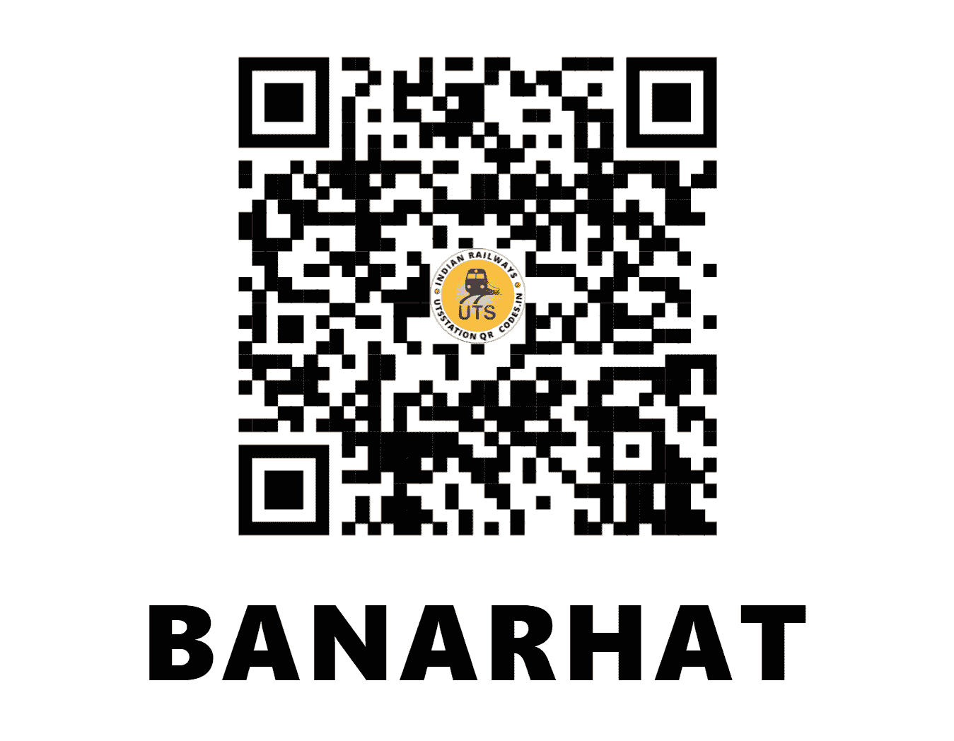 UTS QR Code for BANARHAT - BNQ - NF (WEST BENGAL)